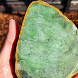 819g Raw Nephrite Jade Carving Slice (R14B632)