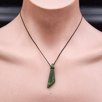 Natural Greenstone Pendant Necklace (AJJC2430)
