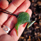 NZ Greenstone Pounamu Kiwi Pendant Necklace (N1028)