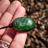 Natural Jade Paua Shell Pendant Necklace (N1077)