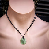 NZ Greenstone Pounamu Natural Freeform Pendant Necklace (N844)
