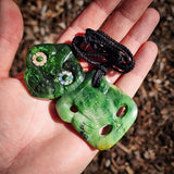 Natural Jade Side Hei Tiki Pendant Necklace (N1201)