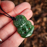 NZ Greenstone Pounamu Tiki Pendant Necklace (N930)