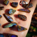 15pcs Raw Australian Boulder Opal Rub Parcel (S14B23)