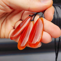 Natural Agate Carved Drop Pendant Necklace (1BBB220)