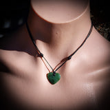 NZ Greenstone / Pounamu Small Heart Pendant Necklace (N717)