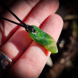 NZ Greenstone Pounamu Freeform Pendant Necklace (N748)