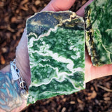 590g Raw Nephrite Jade Carving Slices (R14B690)