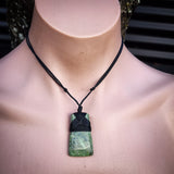 NZ Greenstone Pounamu Toki Pendant Necklace (N849)