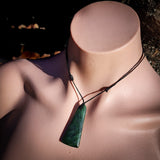 NZ Greenstone Pounamu Toki Pendant Necklace (N943)