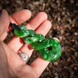 Natural Jade Triple Pikorua Twist Pendant Necklace (N1200)