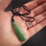 Natural Jade Drop Pendant Necklace (N2146)
