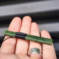 NZ Greenstone Pounamu Toki Pendant Necklace (N111)