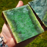 984g Raw Nephrite Jade Carving Slices Jade Slabs (R14B809)