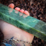 811g Raw Nephrite Jade Carving Slice (R14B668)