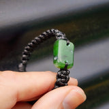 Natural Greenstone One Off Macrame Bracelet (1A3-789)
