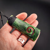 Natural Jade Koru Toki Pendant Necklace (N2192)