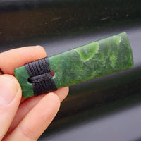 NZ Greenstone Pounamu Toki Pendant Necklace (N296)