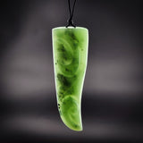 Natural Jade Koru Niho Pendant Necklace (N2198)