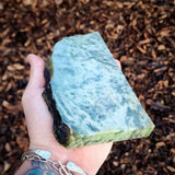 734g Raw Nephrite Jade Carving Slice (R14B676)