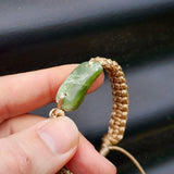Natural Greenstone One Off Macrame Bracelet (1A3-792)