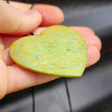 NZ Greenstone Pounamu Heart Pendant Necklace (N404)