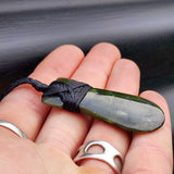 Nephrite Greenstone Patu Pendant Necklace (N331)