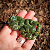 NZ Greenstone Pounamu Tiki Pendant Necklace (N1024)