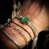 NZ Greenstone Pounamu One Off Macrame Bracelet (1A3-831)
