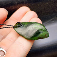 Natural Greenstone Pendant Necklace (AJJC2440)