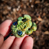 Natural Jade Small Tiki Pendant Necklace (N1144)