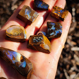 10pcs Raw Australian Boulder Opal Rub Parcel (S14B32)