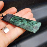 NZ Greenstone Pounamu Toki Pendant Necklace (N349)