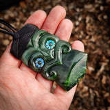 Natural Jade Tiki Toki Pendant Necklace (N1119)
