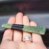 NZ Greenstone Pounamu Toki Pendant Necklace (N446)
