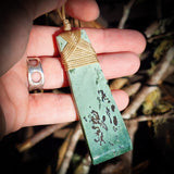 NZ Greenstone Pounamu Toki Pendant Necklace (N763)