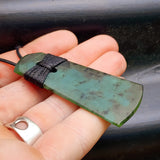 NZ Greenstone Pounamu Toki Pendant Necklace (N414)