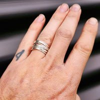 (R) Handmade Solid Sterling Silver Multilayer Ring