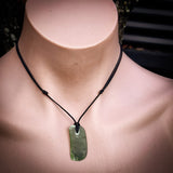 NZ Greenstone Pounamu Natural Freeform Pendant Necklace (N843)