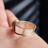 (R) Solid Sterling Silver & Natural Peridot Handmade Rustic Solitaire Ring