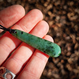 NZ Greenstone Pounamu Drop Pendant Necklace (N1035)