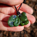 Natural Jade Small Tiki Pendant Necklace (N1149)