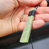 NZ Greenstone Pounamu Toki Pendant Necklace (N378)