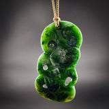 Natural Jade Hei Tiki Pendant Necklace (N2170)