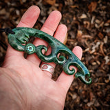 Natural Jade XL Manaia Pendant Necklace (N2125)