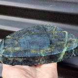 903g Raw New Zealand Greenstone / Pounamu Carving Slice (R14B483)