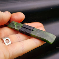 NZ Greenstone Pounamu Toki Pendant Necklace (N286)