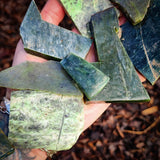 500g Raw NZ Greenstone Pounamu Carving Slices / Offcuts (R14B646)