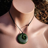 NZ Greenstone Pounamu Koru Pendant Necklace (N1000)