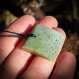 NZ Greenstone Pounamu Toki Pendant Necklace (N489)